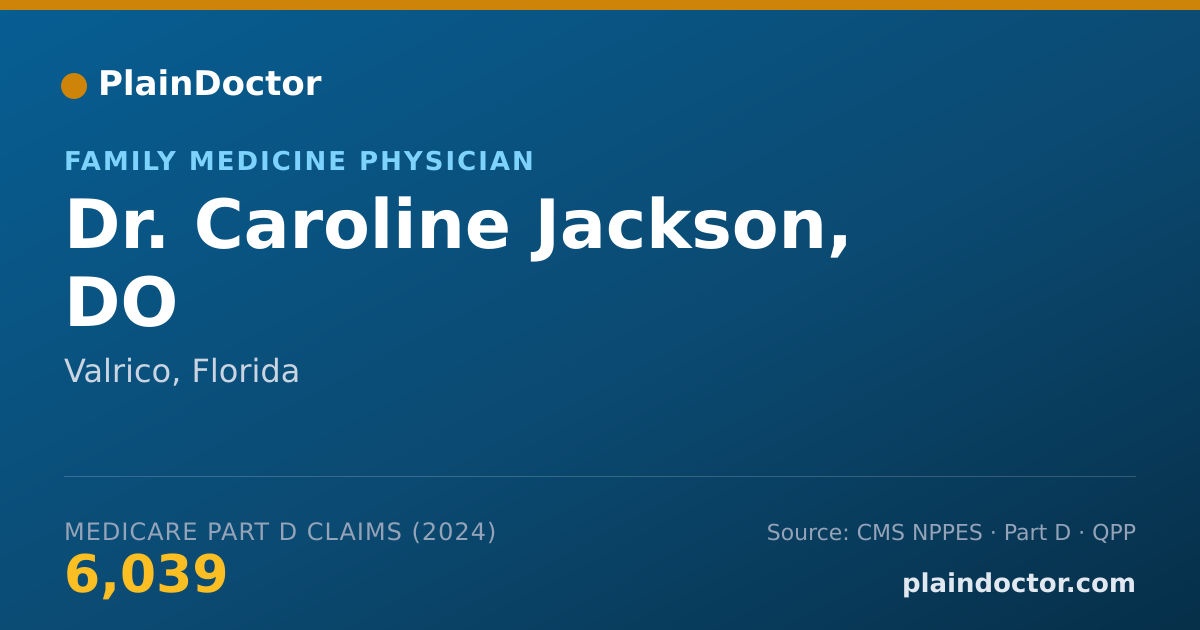 Shareable card for Caroline Jackson, DO - Family Medicine Physician, Valrico, FL
