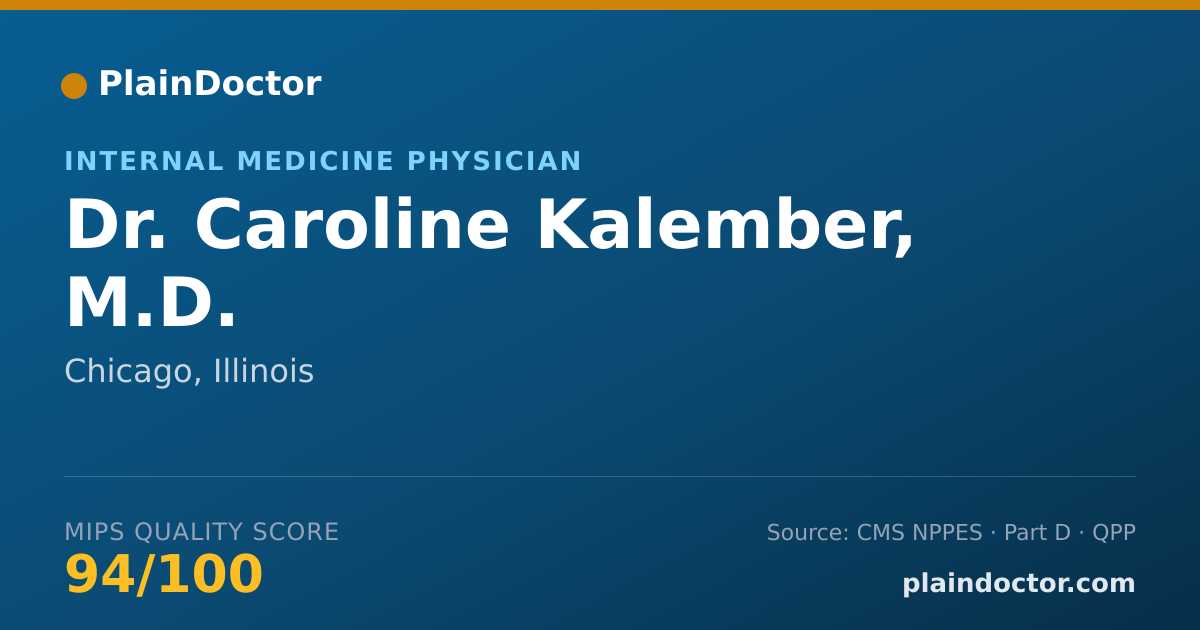 Shareable card for Caroline Kalember, M.D. - Internal Medicine Physician, Chicago, IL