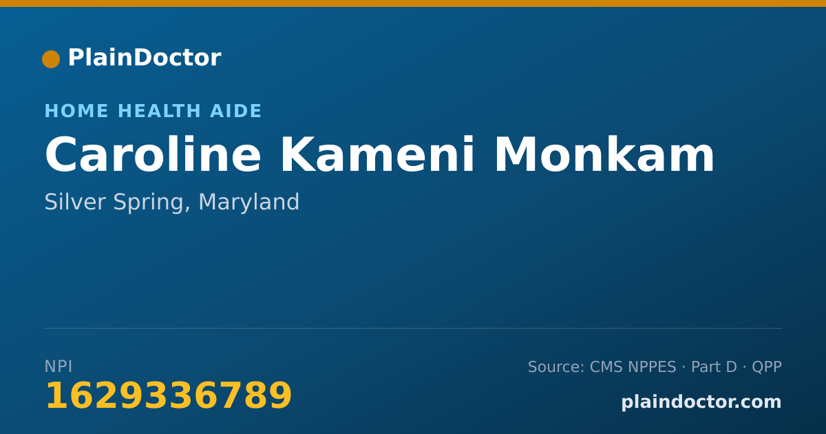 Shareable card for Caroline Kameni Monkam - Home Health Aide, Silver Spring, MD