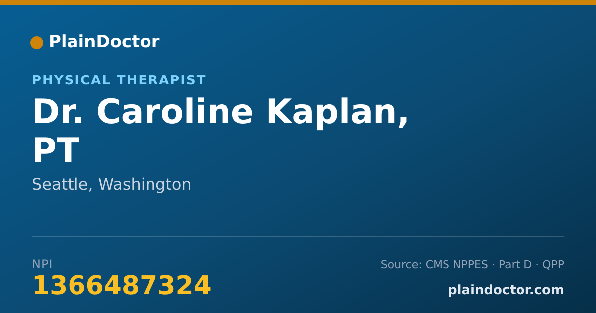 Shareable card for Caroline Kaplan, PT - Physical Therapist, Seattle, WA