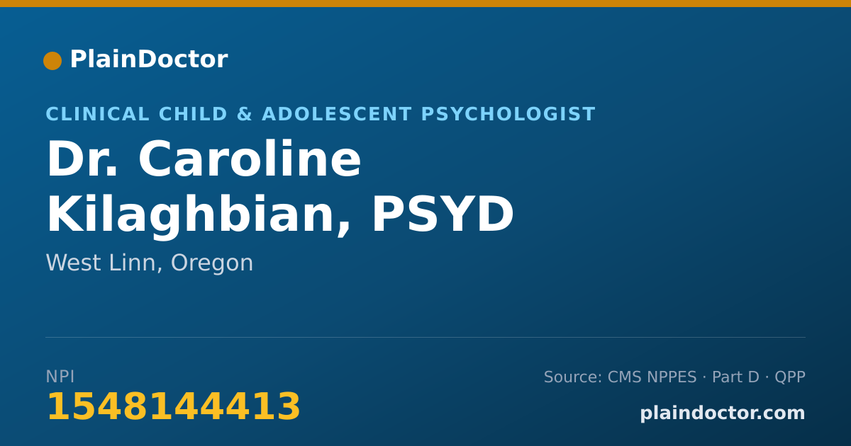 Shareable card for Caroline Kilaghbian, PSYD - Clinical Child & Adolescent Psychologist, West Linn, OR