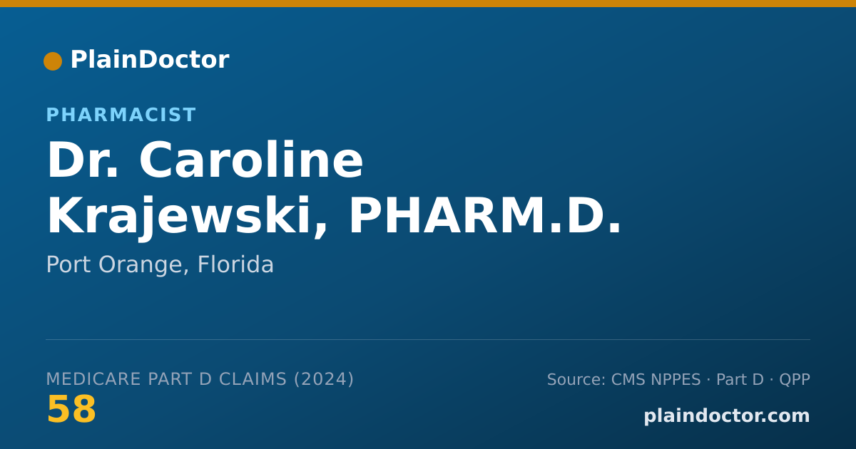 Shareable card for Caroline Krajewski, PHARM.D. - Pharmacist, Port Orange, FL
