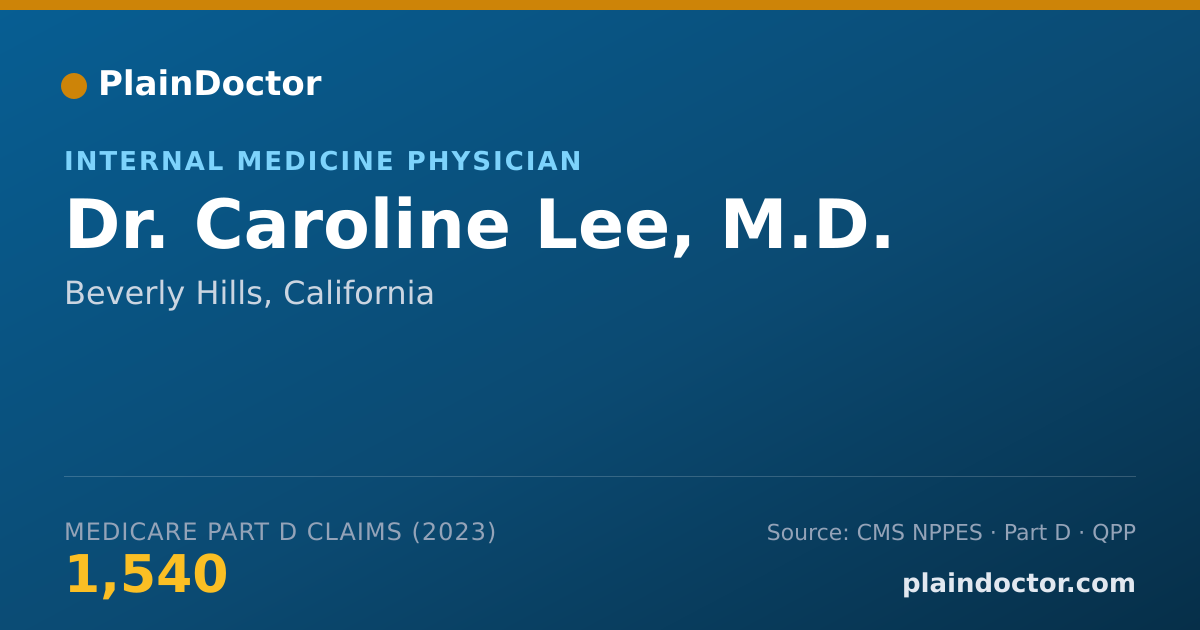 Shareable card for Caroline Lee, M.D. - Internal Medicine Physician, Beverly Hills, CA