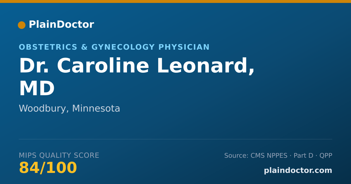 Shareable card for Caroline Leonard, MD - Obstetrics & Gynecology Physician, Woodbury, MN