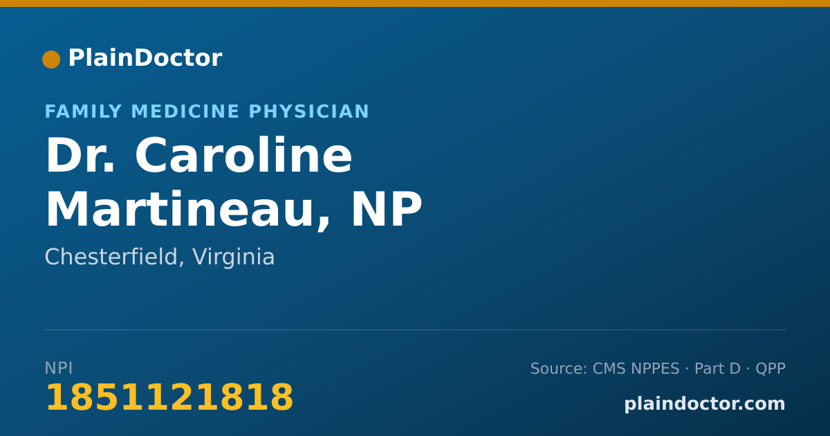 Shareable card for Caroline Martineau, NP - Family Medicine Physician, Chesterfield, VA