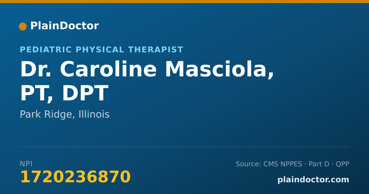 Shareable card for Caroline Masciola, PT, DPT - Pediatric Physical Therapist, Park Ridge, IL