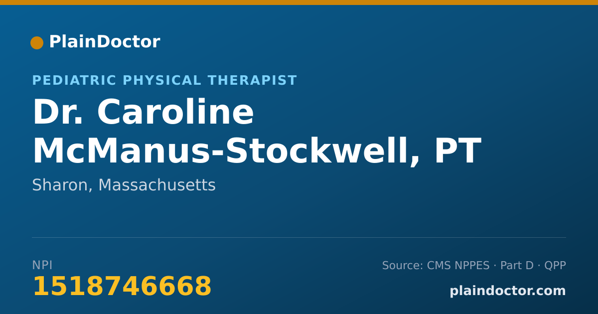 Shareable card for Caroline McManus-Stockwell, PT - Pediatric Physical Therapist, Sharon, MA