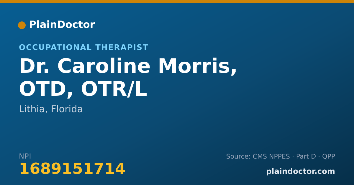 Shareable card for Caroline Morris, OTD, OTR/L - Occupational Therapist, Lithia, FL