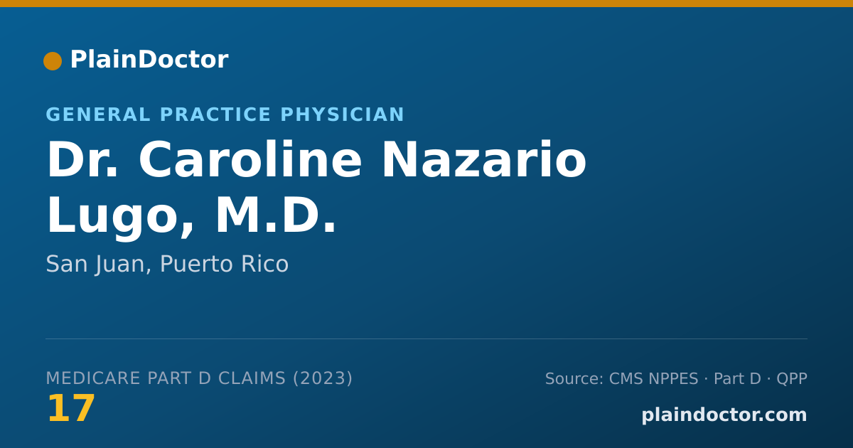Shareable card for Caroline Nazario Lugo, M.D. - General Practice Physician, San Juan, PR