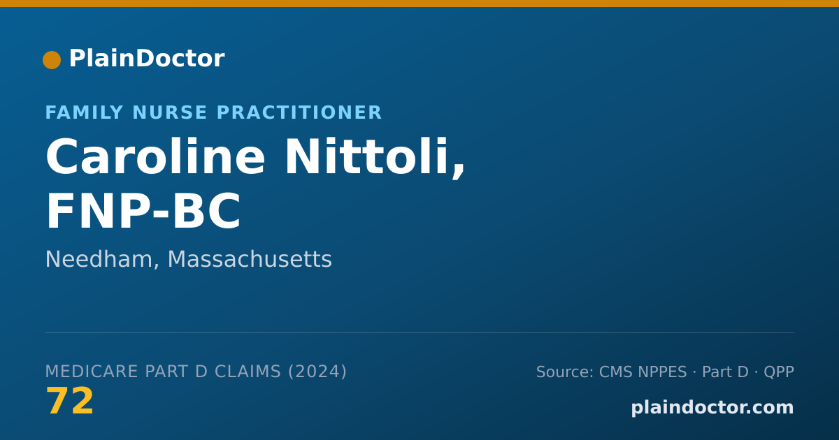 Shareable card for Caroline Nittoli, FNP-BC - Family Nurse Practitioner, Needham, MA