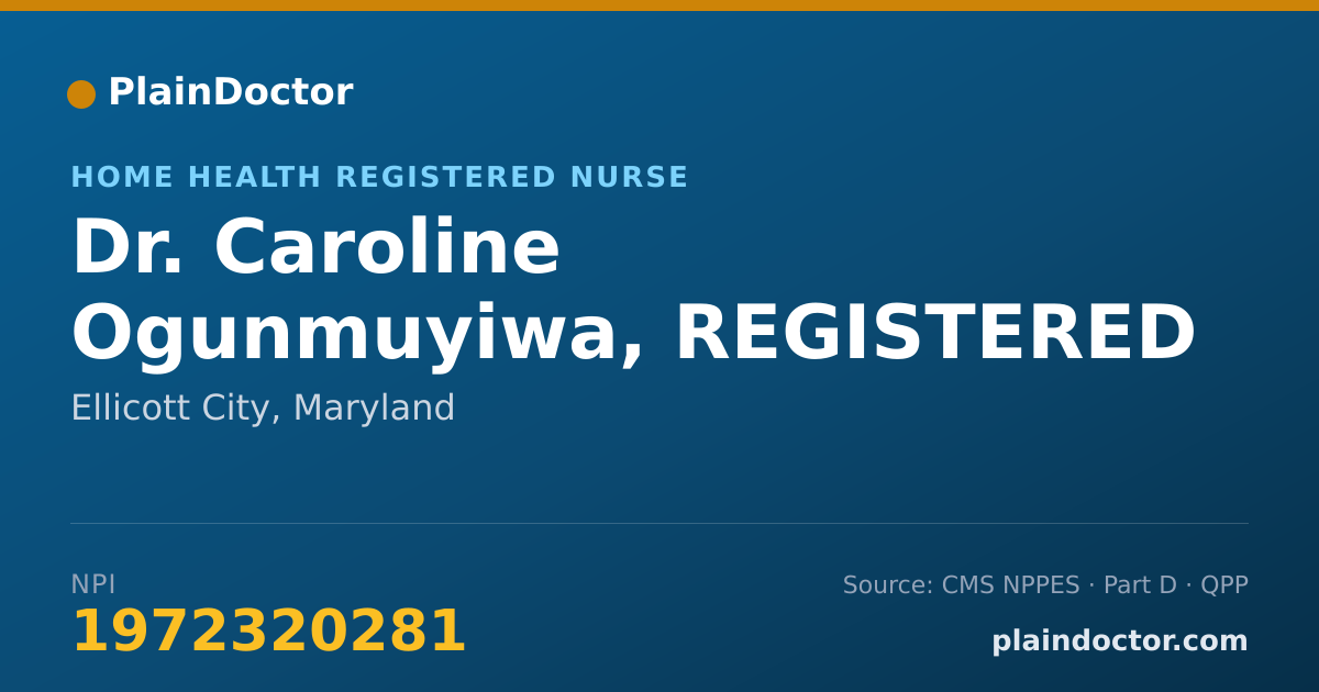 Shareable card for Caroline Ogunmuyiwa, REGISTERED NURSE - Home Health Registered Nurse, Ellicott City, MD