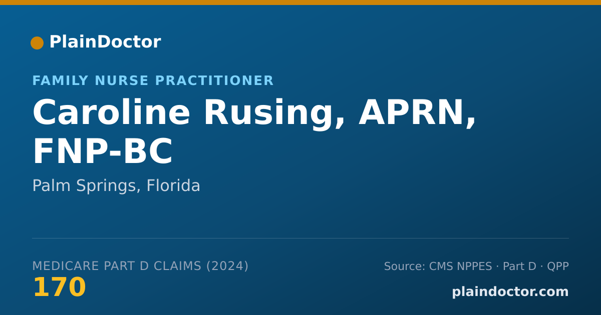 Shareable card for Caroline Rusing, APRN, FNP-BC - Family Nurse Practitioner, Palm Springs, FL