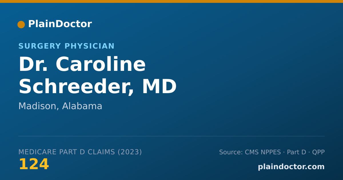 Shareable card for Caroline Schreeder, MD - Surgery Physician, Madison, AL