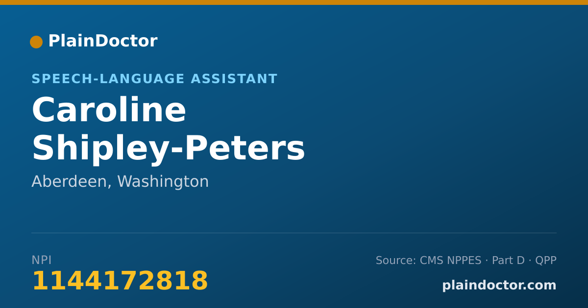 Shareable card for Caroline Shipley-Peters - Speech-Language Assistant, Aberdeen, WA