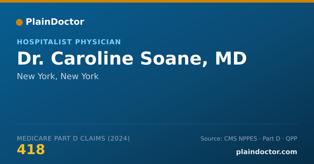 Shareable card for Caroline Soane, MD - Hospitalist Physician, New York, NY