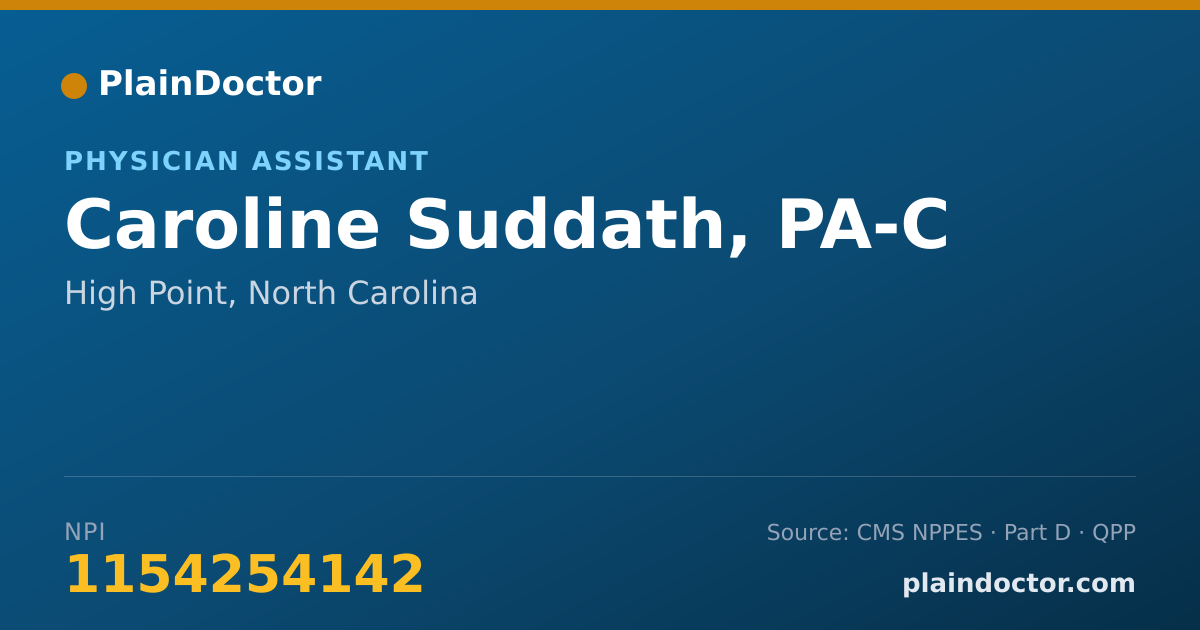 Shareable card for Caroline Suddath, PA-C - Physician Assistant, High Point, NC