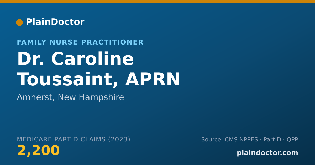 Shareable card for Caroline Toussaint, APRN - Family Nurse Practitioner, Amherst, NH