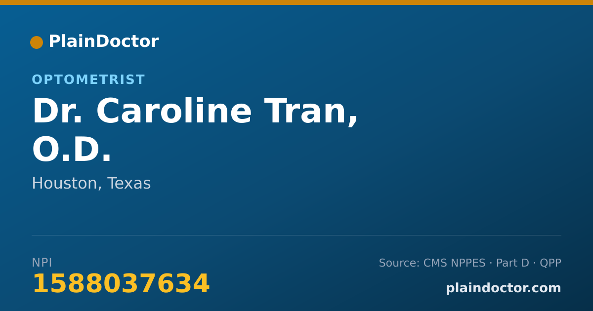 Shareable card for Caroline Tran, O.D. - Optometrist, Houston, TX