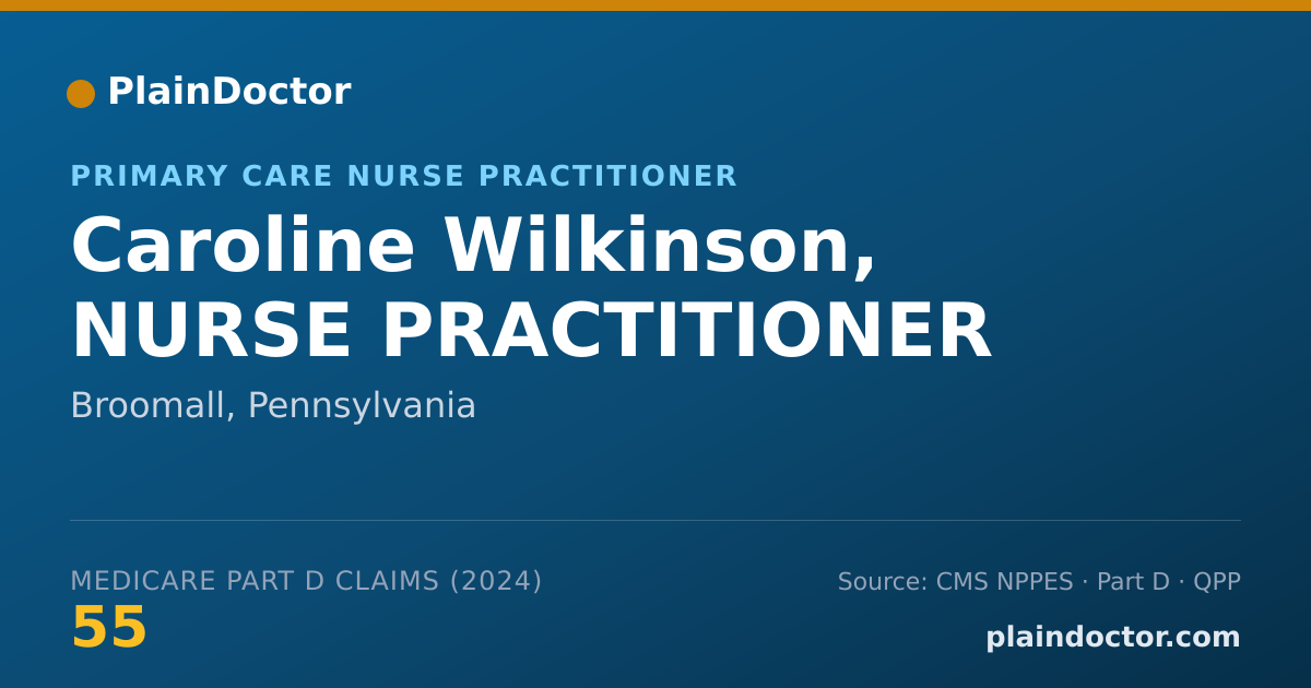 Shareable card for Caroline Wilkinson, NURSE PRACTITIONER - Adult Health Nurse Practitioner, Broomall, PA