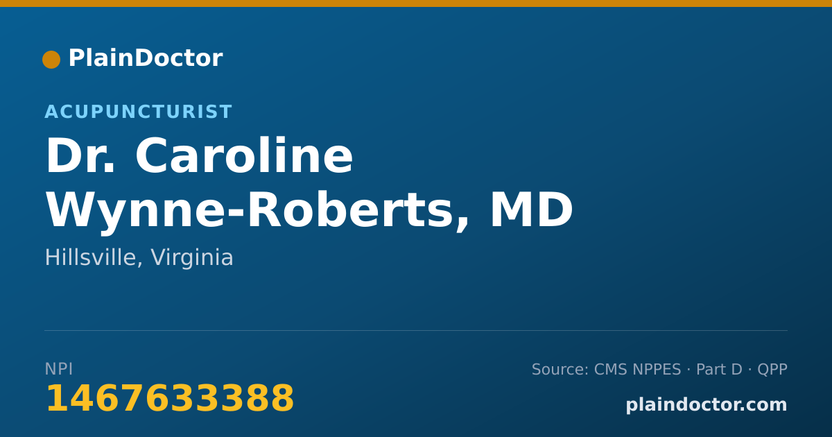 Shareable card for Caroline Wynne-Roberts, MD - Acupuncturist, Hillsville, VA