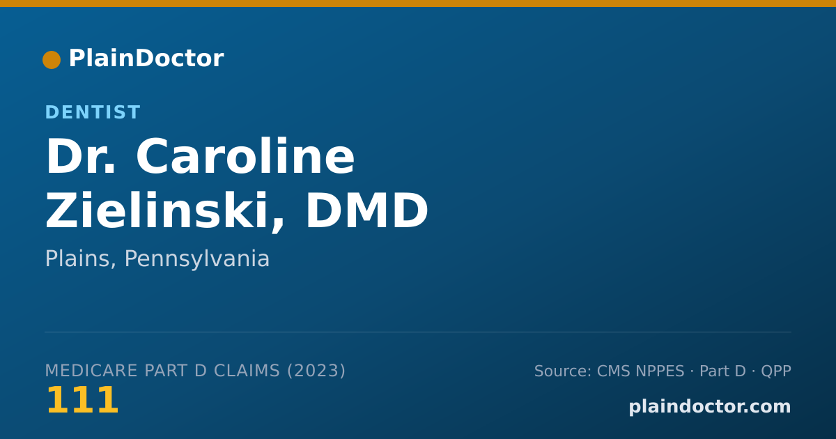 Shareable card for Caroline Zielinski, DMD - Dentist, Plains, PA