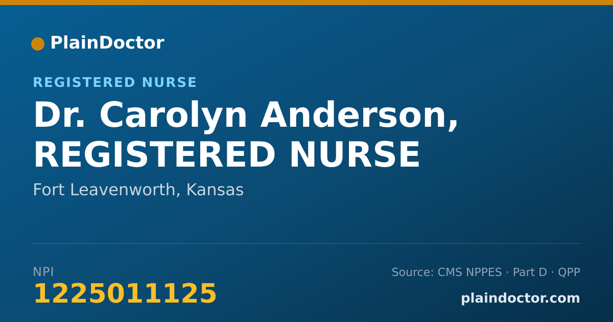Shareable card for Carolyn Anderson, REGISTERED NURSE - Registered Nurse, Fort Leavenworth, KS