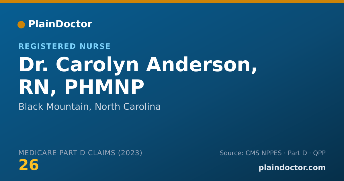 Shareable card for Carolyn Anderson, RN, PHMNP - Registered Nurse, Black Mountain, NC