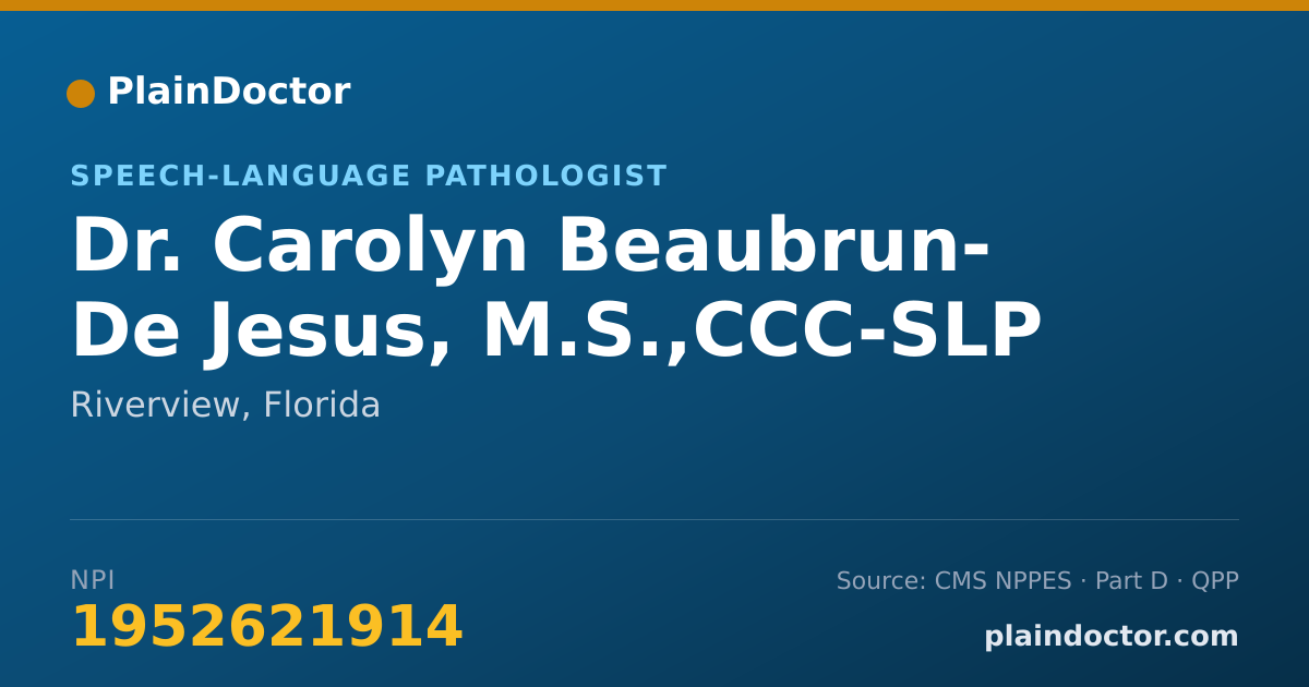 Shareable card for Carolyn Beaubrun- De Jesus, M.S.,CCC-SLP - Speech-Language Pathologist, Riverview, FL