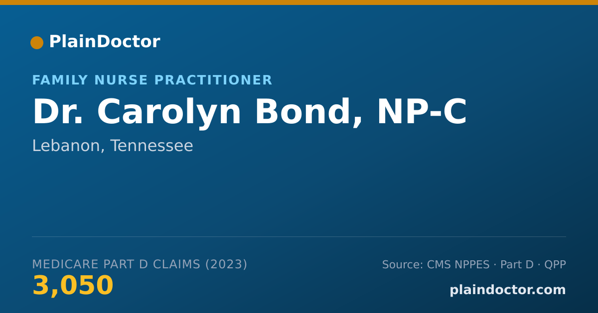Shareable card for Carolyn Bond, NP-C - Family Nurse Practitioner, Lebanon, TN