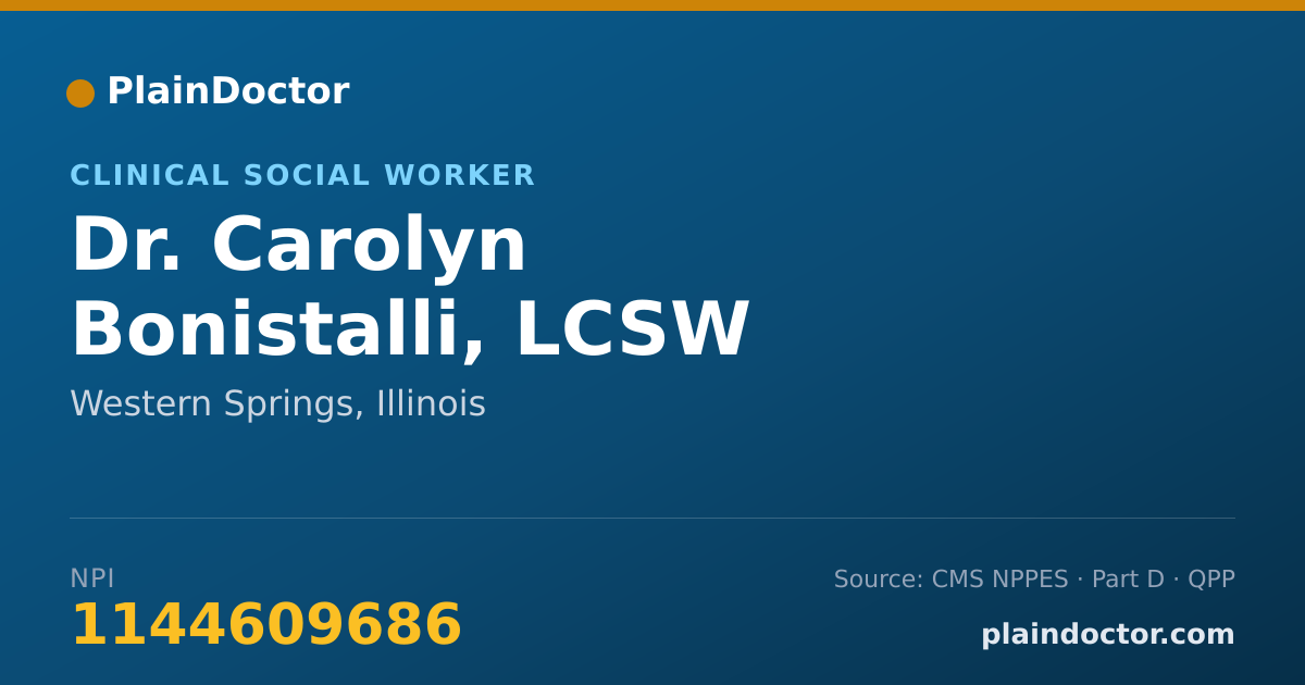 Shareable card for Carolyn Bonistalli, LCSW - Clinical Social Worker, Western Springs, IL