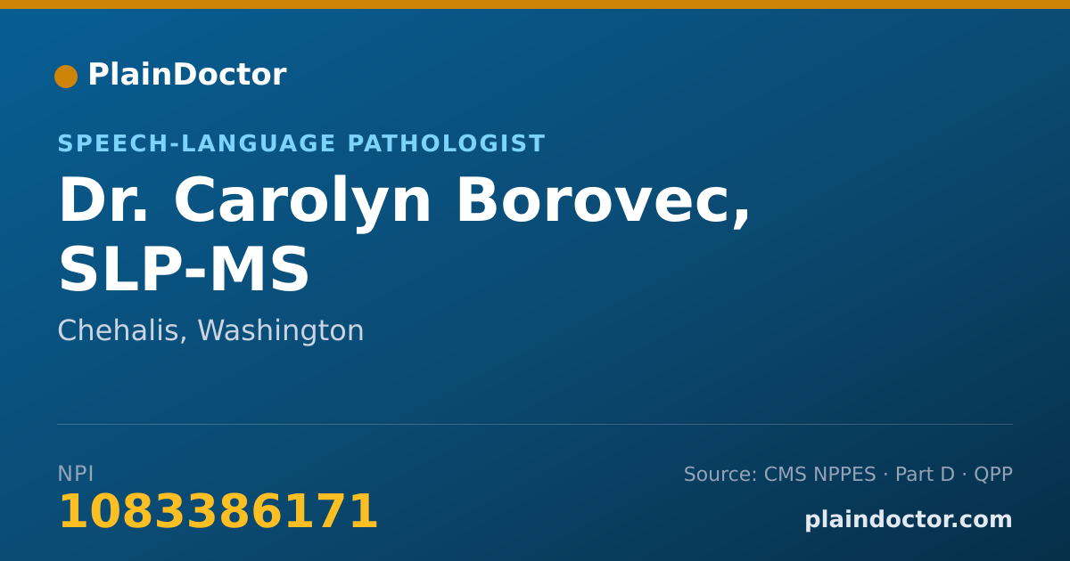 Shareable card for Carolyn Borovec, SLP-MS - Speech-Language Pathologist, Chehalis, WA