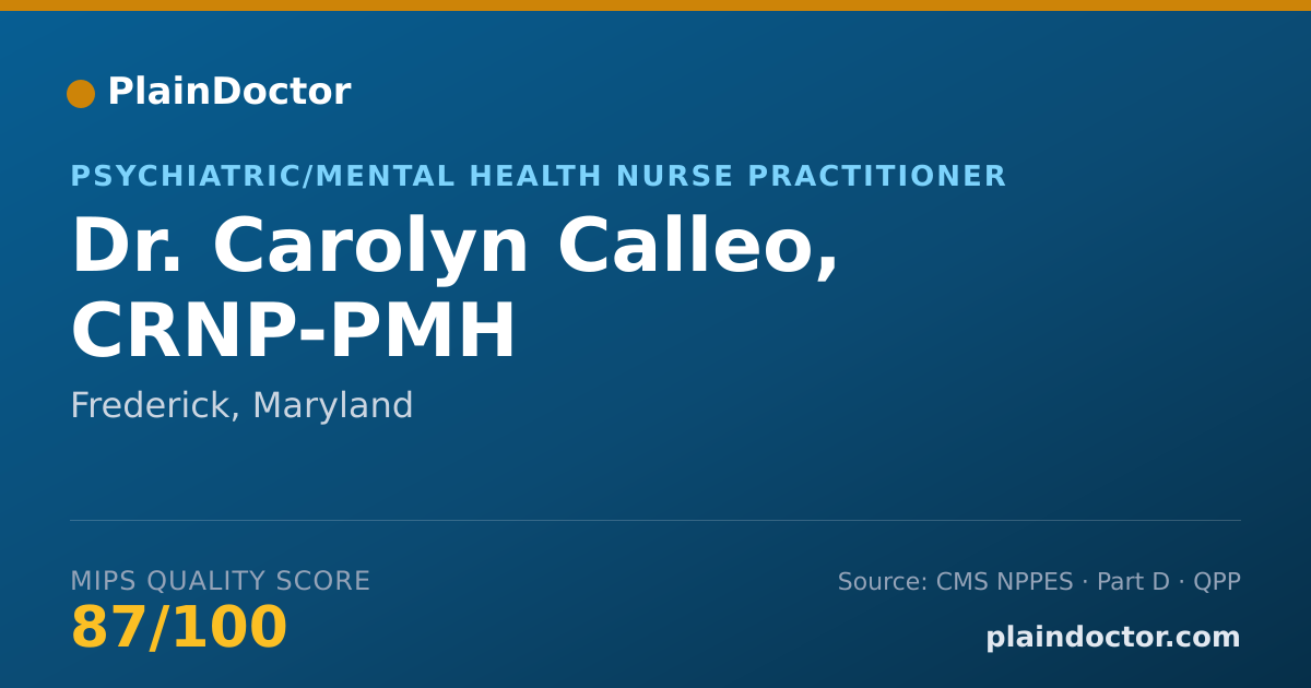 Shareable card for Carolyn Calleo, CRNP-PMH - Psychiatric/Mental Health Nurse Practitioner, Frederick, MD
