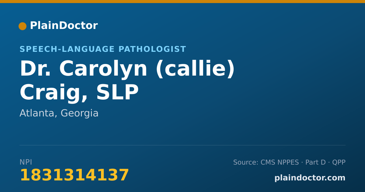 Shareable card for Carolyn (callie) Craig, SLP - Speech-Language Pathologist, Atlanta, GA