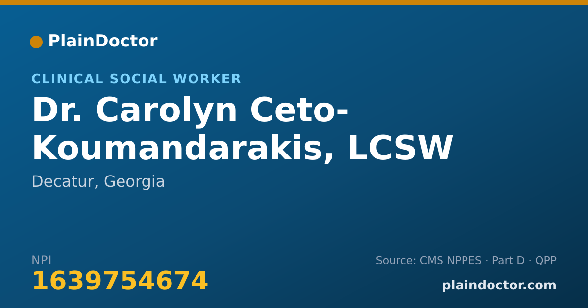 Shareable card for Carolyn Ceto- Koumandarakis, LCSW - Clinical Social Worker, Decatur, GA