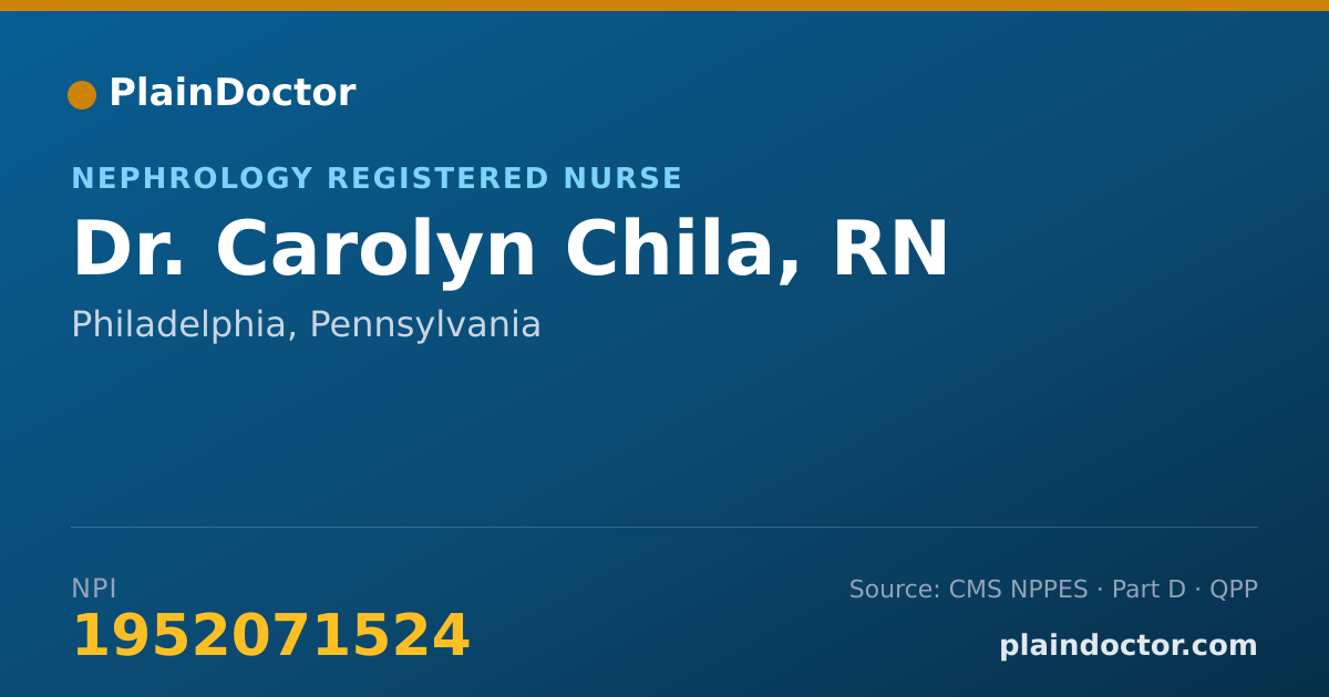 Shareable card for Carolyn Chila, RN - Nephrology Registered Nurse, Philadelphia, PA