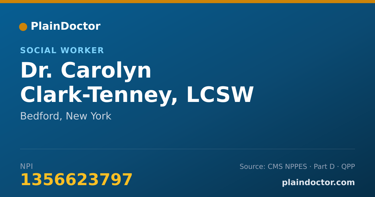 Shareable card for Carolyn Clark-Tenney, LCSW - Social Worker, Bedford, NY