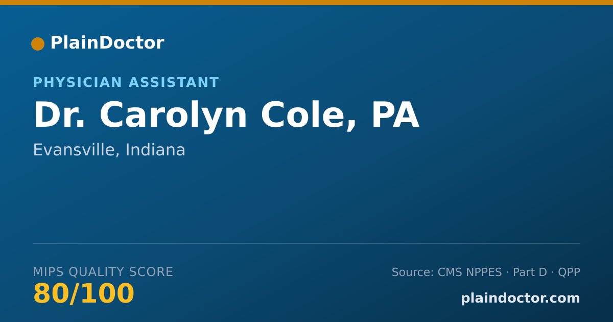 Shareable card for Carolyn Cole, PA - Physician Assistant, Evansville, IN
