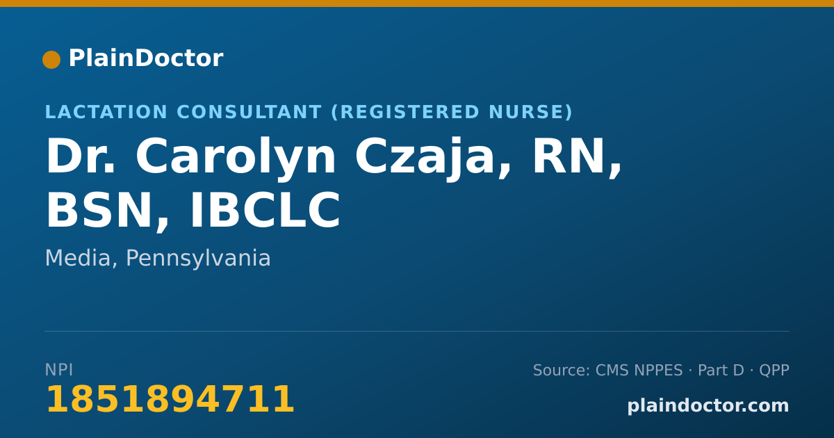 Shareable card for Carolyn Czaja, RN, BSN, IBCLC - Lactation Consultant (Registered Nurse), Media, PA