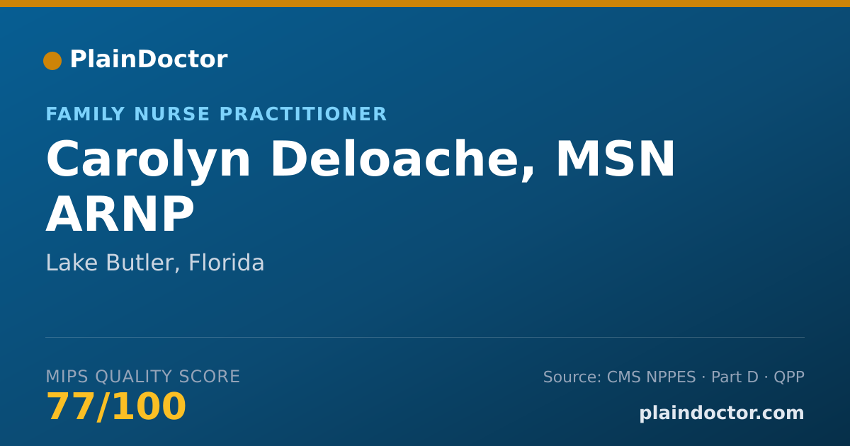 Shareable card for Carolyn Deloache, MSN ARNP - Family Nurse Practitioner, Lake Butler, FL