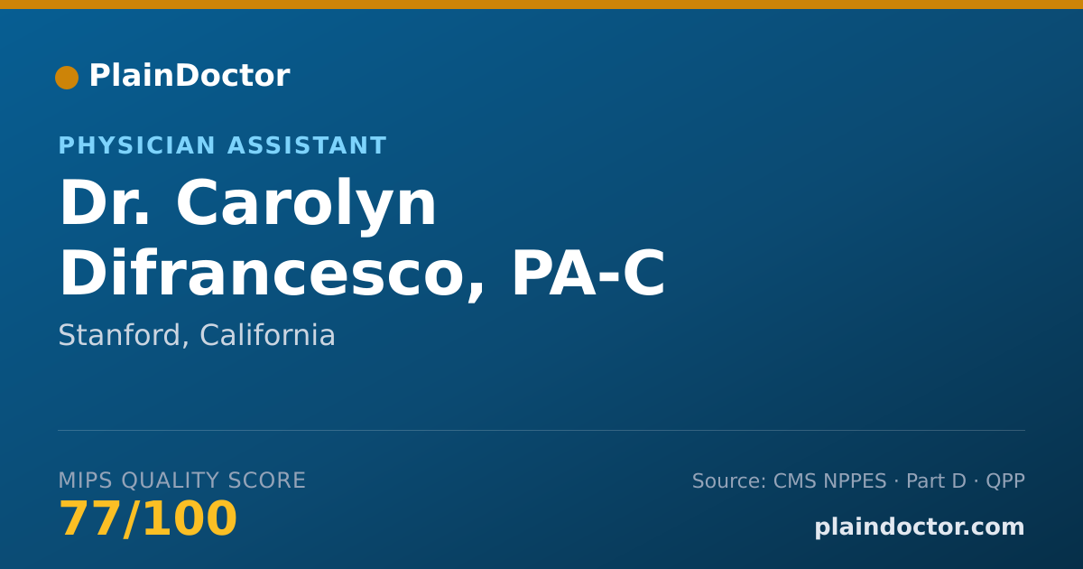 Shareable card for Carolyn Difrancesco, PA-C - Physician Assistant, Stanford, CA