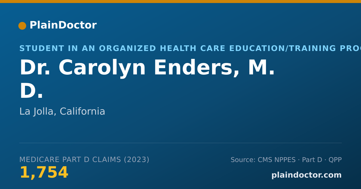 Shareable card for Carolyn Enders, M. D. - Student in an Organized Health Care Education/Training Program, La Jolla, CA