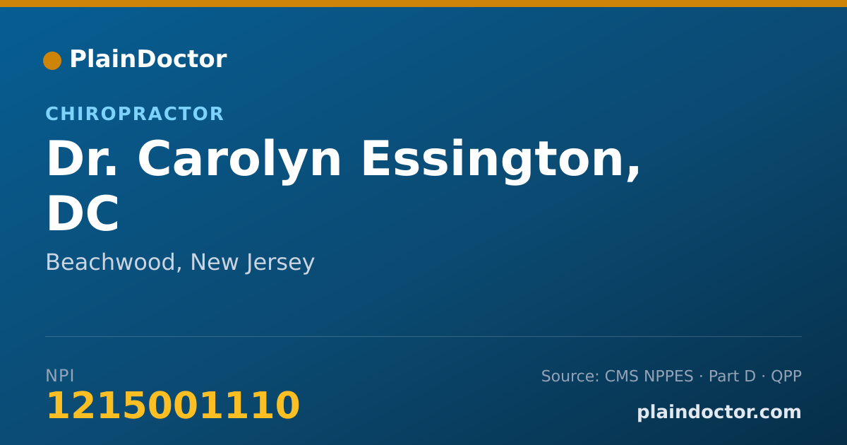Shareable card for Carolyn Essington, DC - Chiropractor, Beachwood, NJ