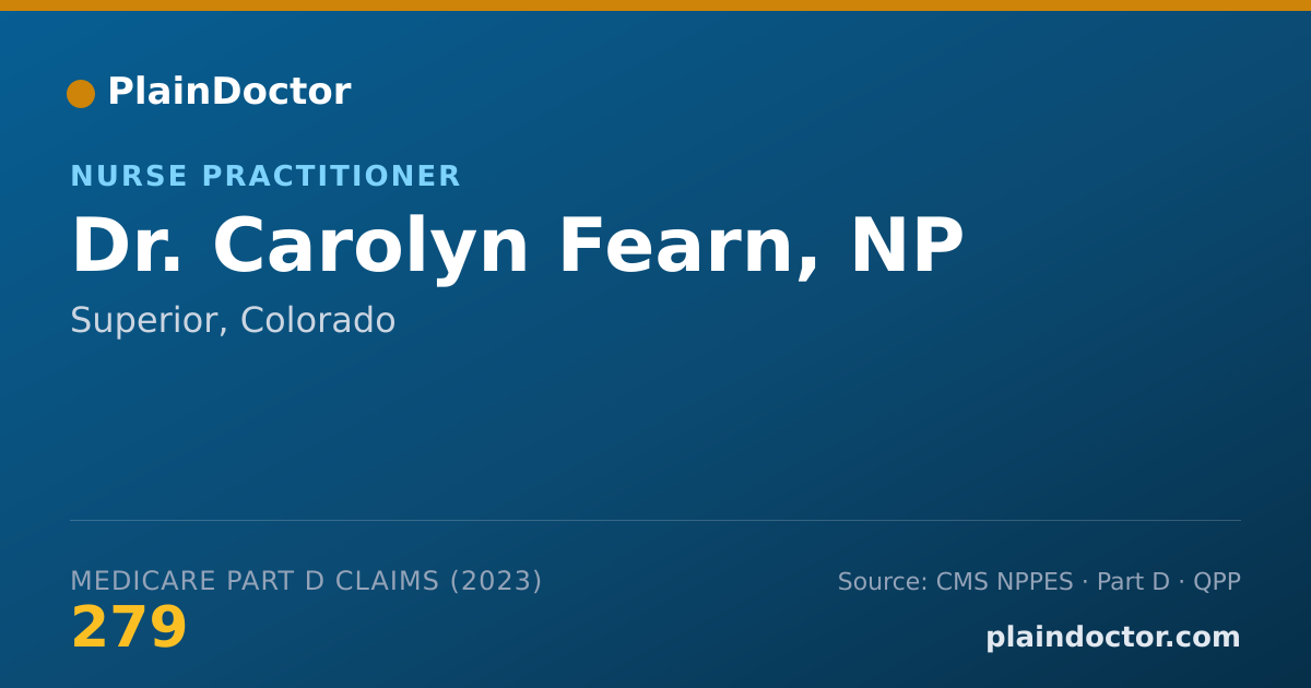 Shareable card for Carolyn Fearn, NP - Nurse Practitioner, Superior, CO