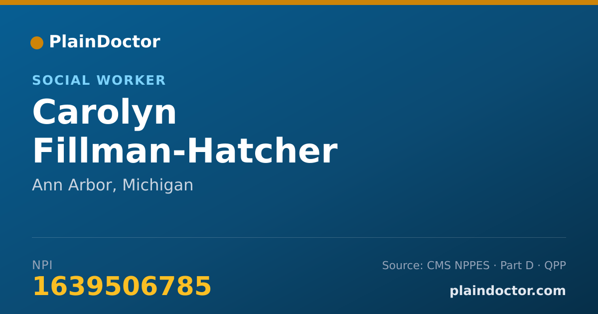 Shareable card for Carolyn Fillman-Hatcher - Social Worker, Ann Arbor, MI
