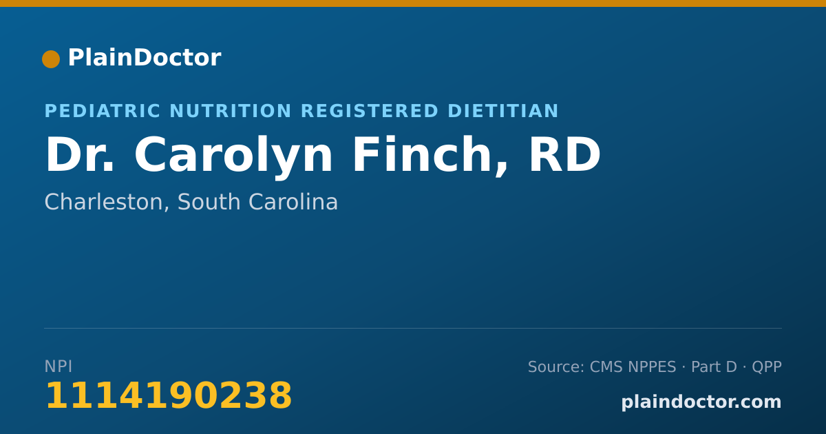 Shareable card for Carolyn Finch, RD - Pediatric Nutrition Registered Dietitian, Charleston, SC