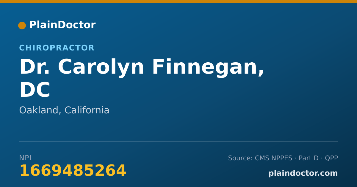 Shareable card for Carolyn Finnegan, DC - Chiropractor, Oakland, CA
