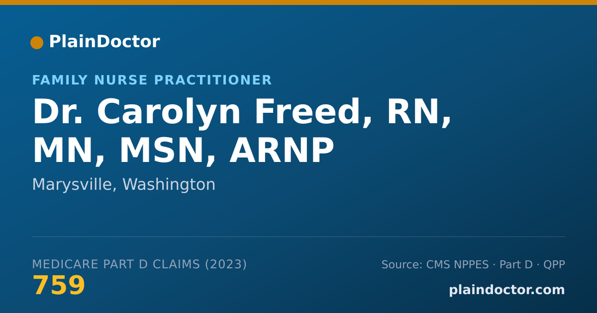 Shareable card for Carolyn Freed, RN, MN, MSN, ARNP - Family Nurse Practitioner, Marysville, WA