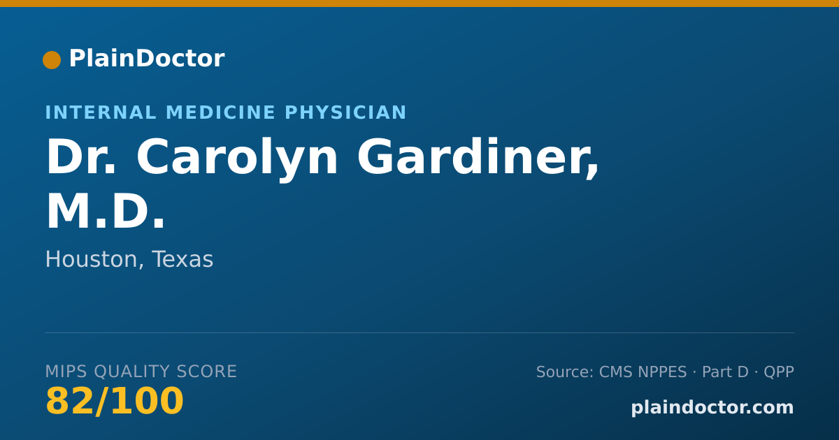 Shareable card for Carolyn Gardiner, M.D. - Internal Medicine Physician, Houston, TX