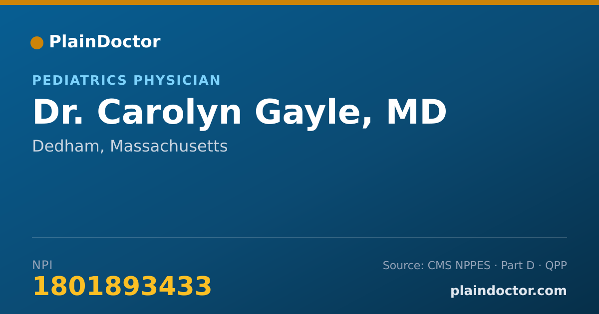 Shareable card for Carolyn Gayle, MD - Pediatrics Physician, Dedham, MA
