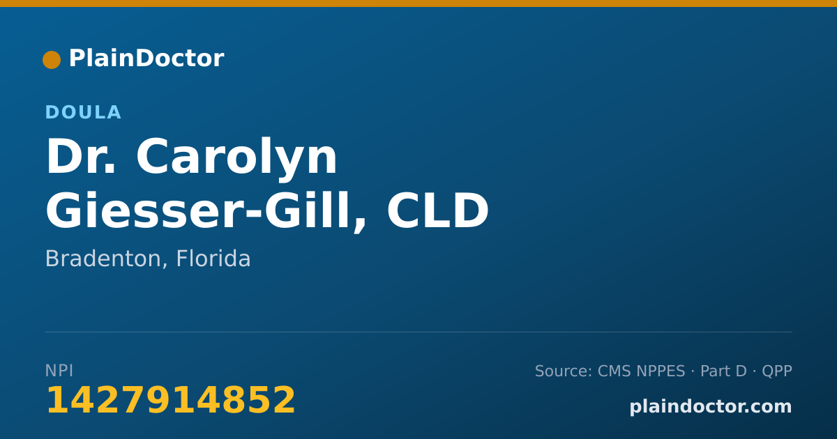 Shareable card for Carolyn Giesser-Gill, CLD - Doula, Bradenton, FL